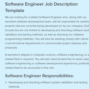 Use a software engineer job description template to make it easier.