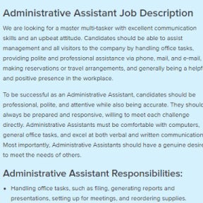 Use an administrative assistant job description template to make it easier.