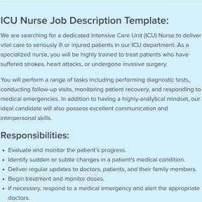 Icu nursing job responsibilities