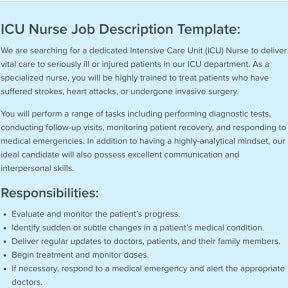 Use an ICU nurse job description template to make it easier.