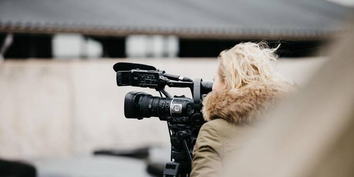 Video Journalist recording footage for a new project