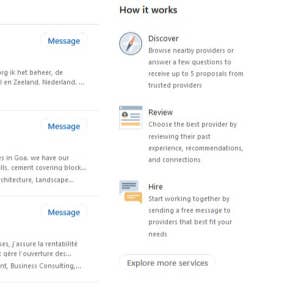 View and message freelancers.