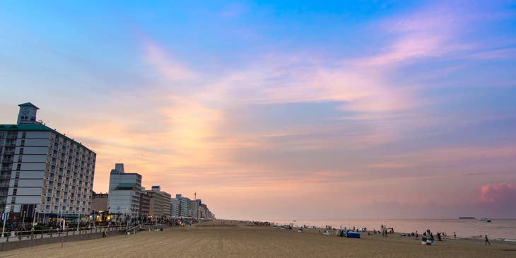 Sunset over Virginia Beach, Virginia.