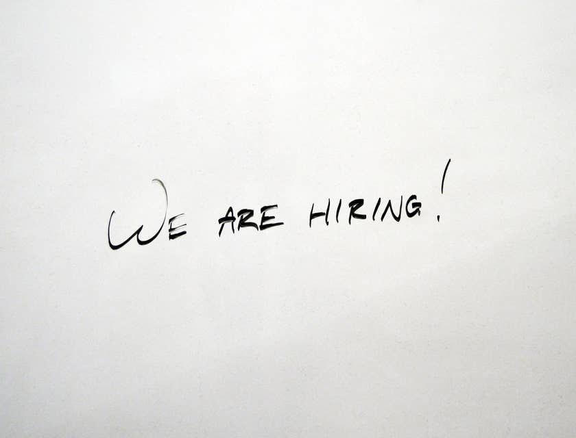 A we are hiring sign.