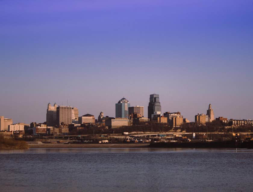 A view of Wichita from across a river